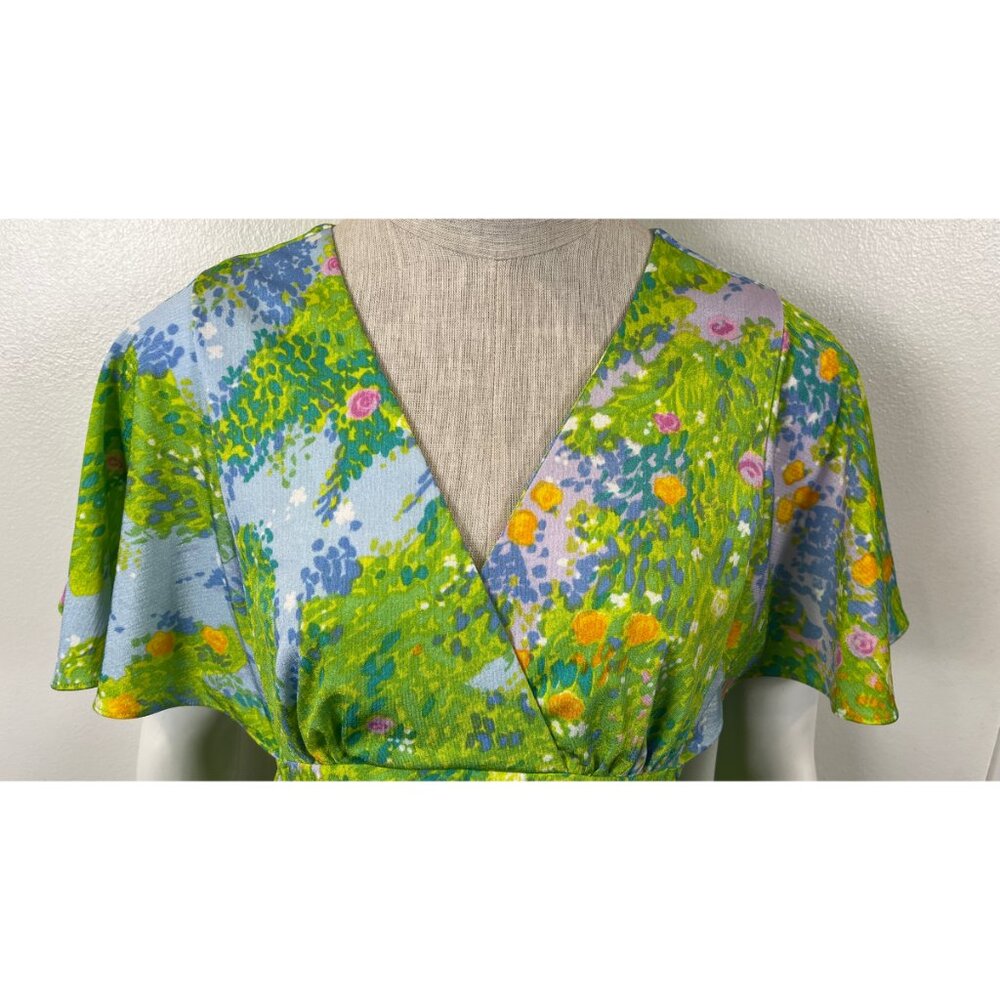 VINTAGE KUULEI HAWAII FLORAL 60'S MAXI DRESS S - Picture 4 of 15